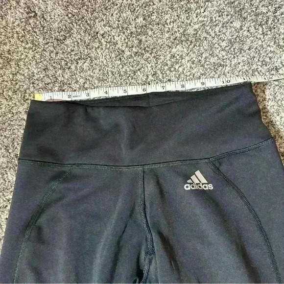 Ladies Climalite ADIDAS Black 3 Stripe Crop Leg Track Bottoms -Small - Picture 5 of 10